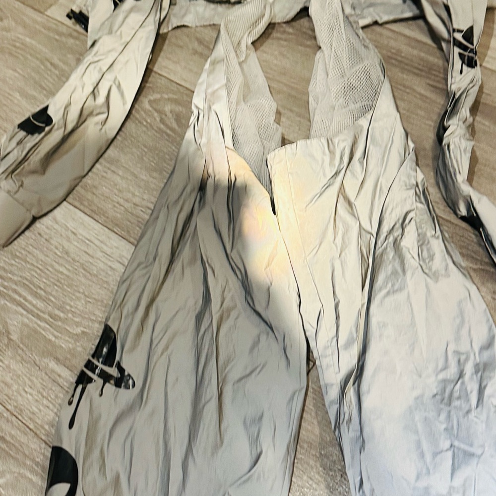 iHeartRaves White Festival Jumpsuit with Black Accents